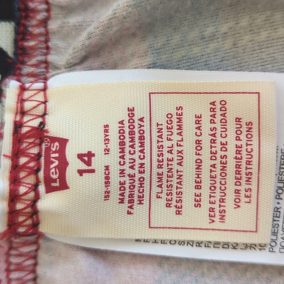 Levi's Plaid Pajama Pants Boys 14 Red Blue - Picture 2 of 11